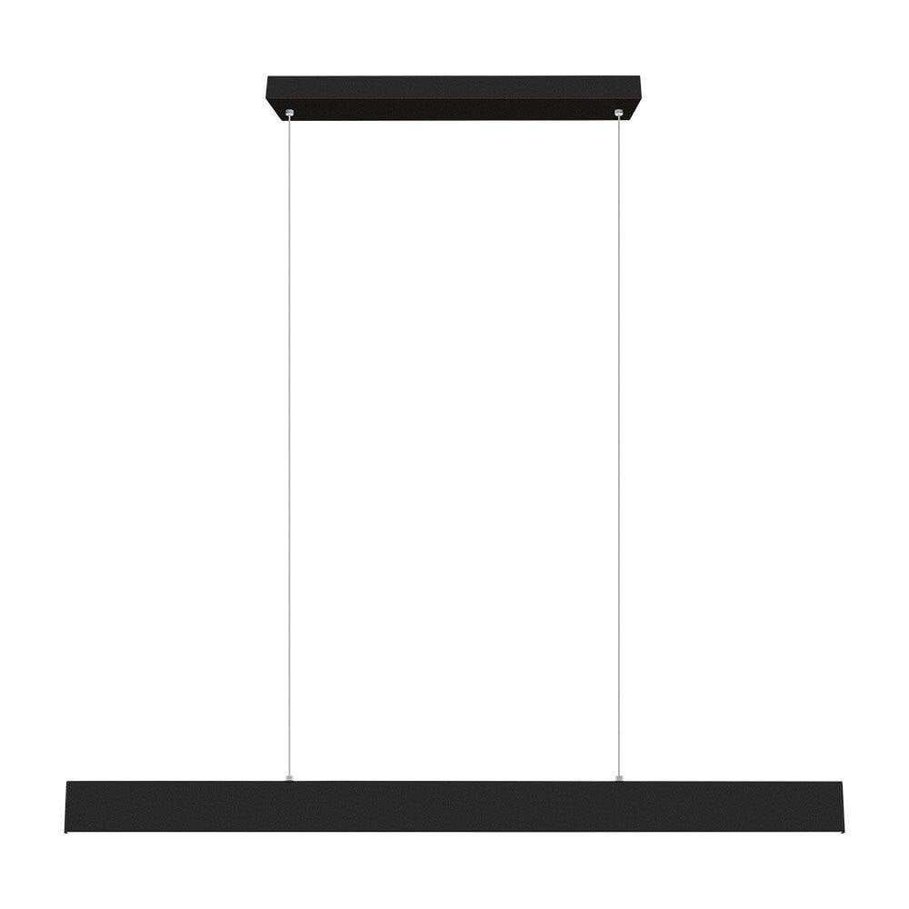 Sleek 46.5" Matte Black Aluminum LED Linear Pendant