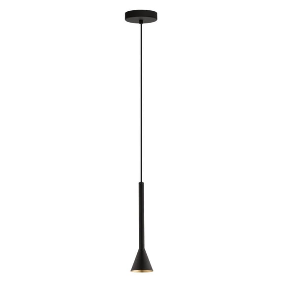Eglo Lighting - Cortaderas - 1-Light Led Gu10 Mini Pendant - Matte Black - Gold