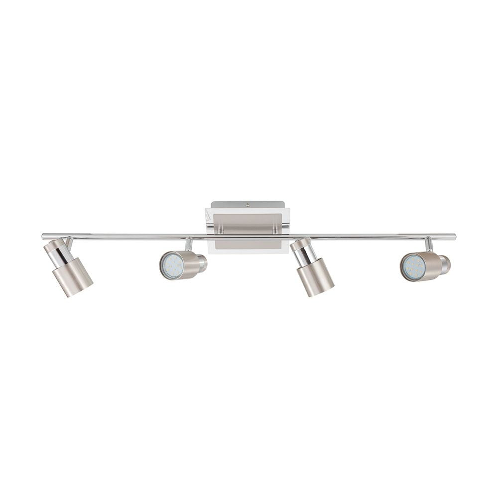 Davida-2 Matte Black and Chrome 4-Light Steel Track Light