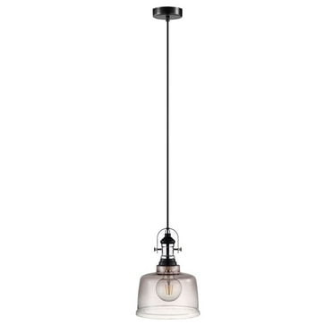 Eglo Lighting - Gilwell 1 - One Light Pendant-Matte Black/Chrome Finish-Smoked