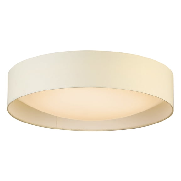 Eglo Lighting Orme 20 Inch Flush Mount Fabric Ceiling Light Fixture, White