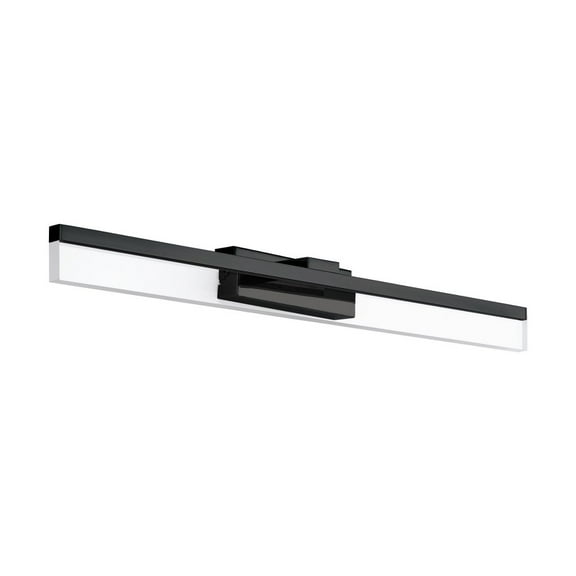 204053A-Eglo Lighting-Palmital 1 - 1-Light LED Bath - Vanity Light - Matte Black - Satin Acrylic-Matte Black Finish