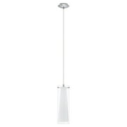 89832A-Eglo Lighting-Pinto - 1-Light Mini Pendants - Chrome Finish - Clear-White Glass Shade -Traditional Installation