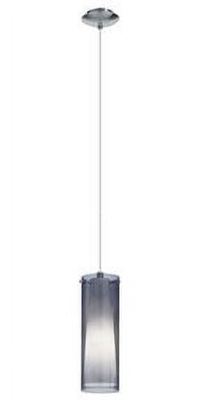 Pinto Nero Matte Nickel Mini Pendant with Dual Glass Shade