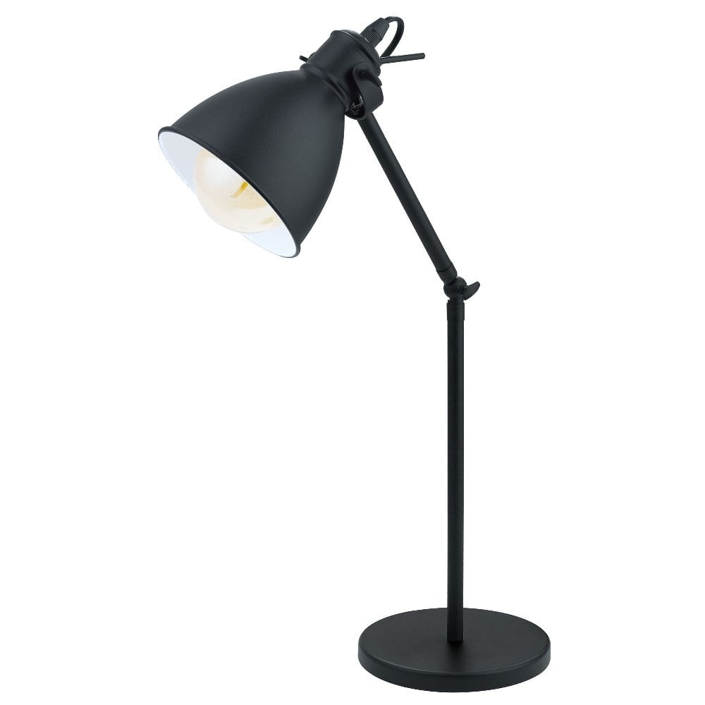 Eglo Lighting - Priddy - 1-Light Desk Lamp - Black Finish - Black Exterior White