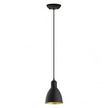 Eglo Lighting Priddy 2 Modern 6 Inch Mini Pendant Light, Black and Gold