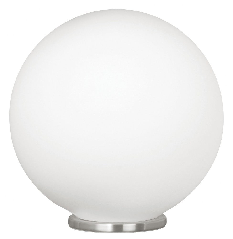 Rondo Silver Globe Table Lamp with Frosted Opal Shade