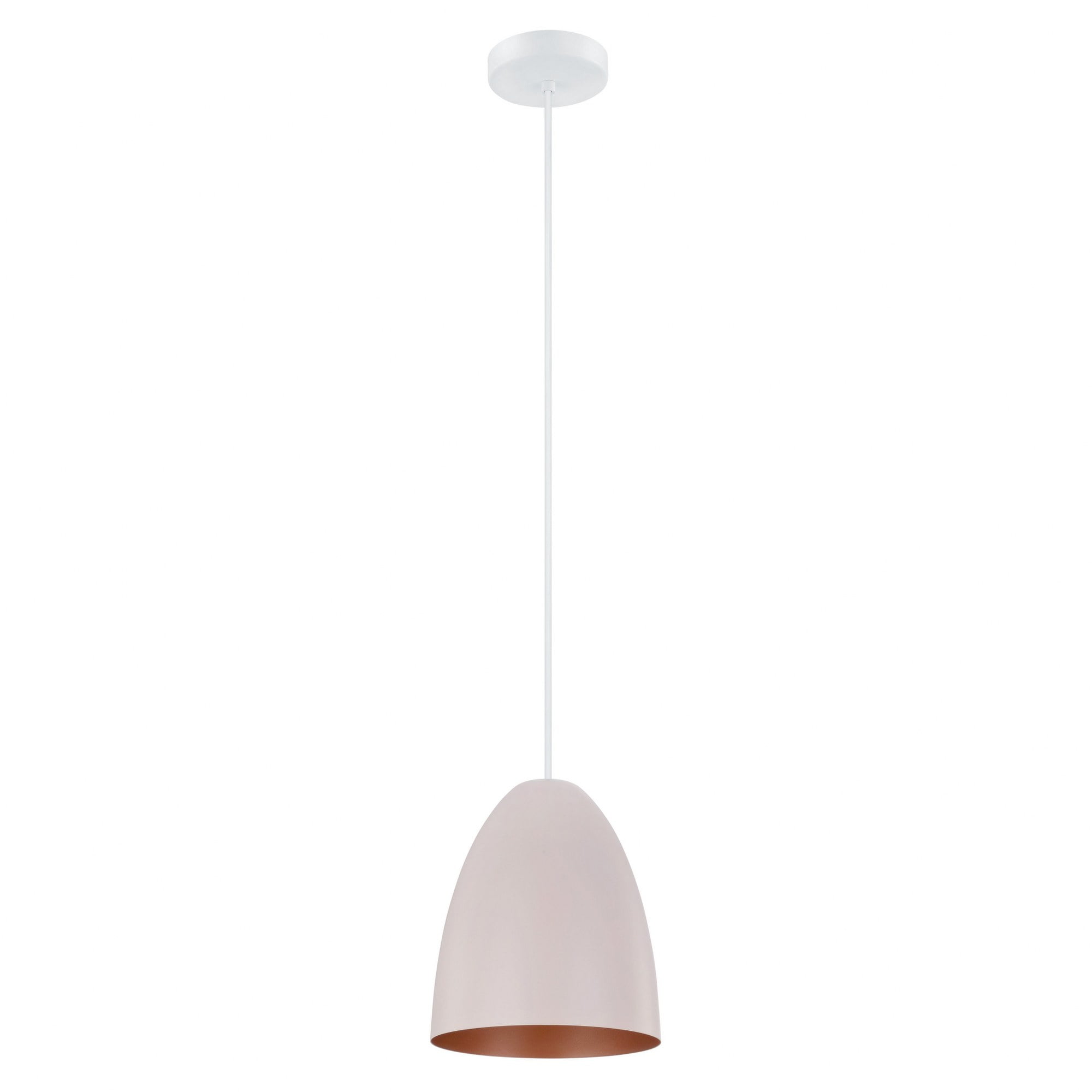 Sarabia 8'' Bowl Pendant Light in Pastel Apricot and Copper