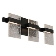 Eglo Madrona 23 Inch 3 LED Glass Bathroom Vanity Wall Light, Black