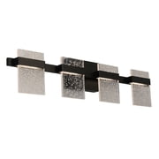 Eglo Madrona 31 Inch 4 LED Glass Bathroom Vanity Wall Light, Black