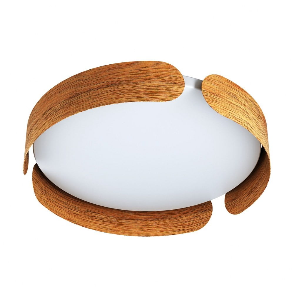 Valcasotto 13.75" Wood LED Flush Mount with White Acrylic Shade