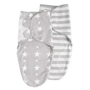 Egmao Baby Swaddle 100% Cotton Sleeping Bag Blankets for Boys Girls 0-3 Months Unisex Newborn 2-Pack-Star Stripe