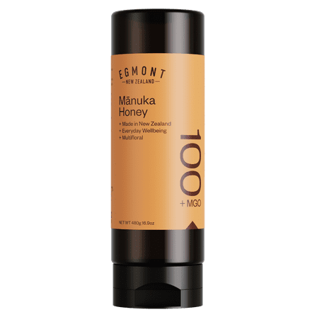 Egmont Raw Manuka Honey MGO 100+ Squeezy - 100% Pure New Zealand Manuka Honey - Non-GMO - Certified MGO - 12.3oz (350 gram)