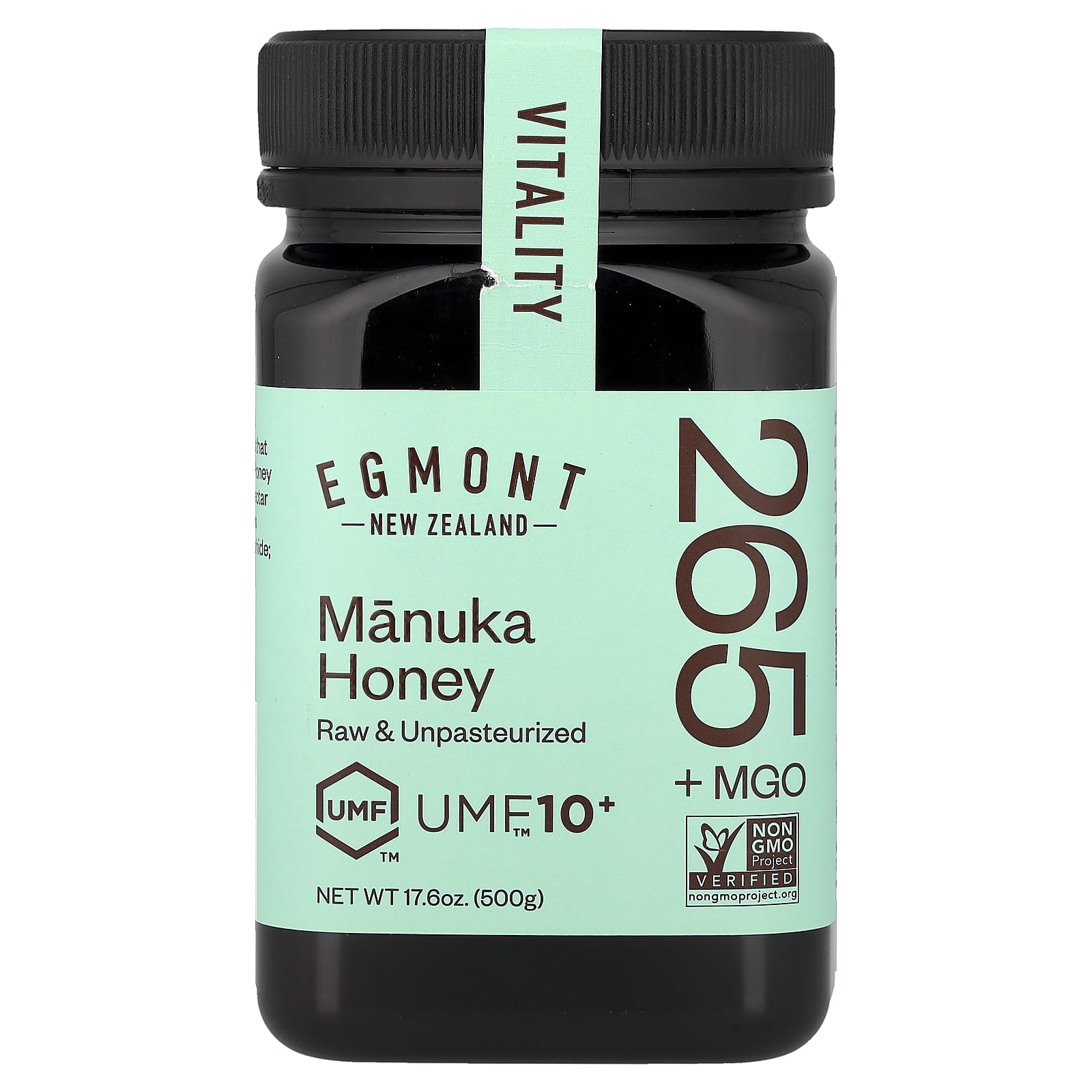 Egmont Honey Manuka Honey, Raw & Unpasteurized, UMF™10+, MGO 265+, 17.6 oz (500 g)