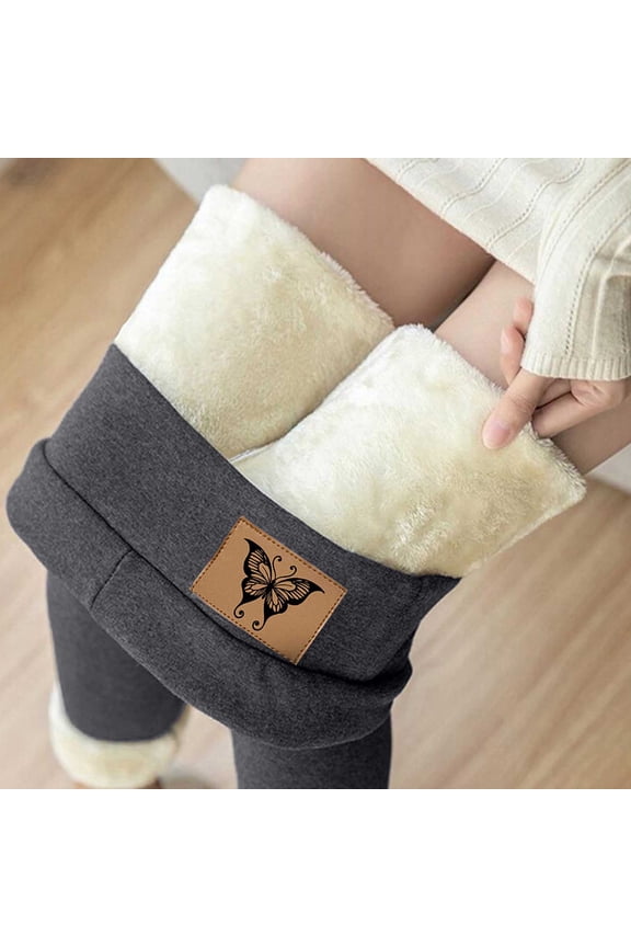 Fashion Casual Women Printed Span Ladies High Waist Keep Warm Long Pants Gray 4(S)