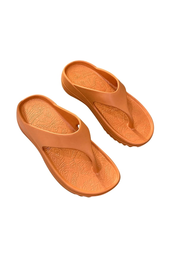 Feledorashia Egmy Lazy Shoes Women's Orthotic Flip Flops with Arch Support Soft Thong Sand Orange Home Decor Collection