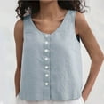 thumbnail image 1 of Egmy1 Women's Summer Sleeveless Button-Down Tops Slight Crop Vest, 1 of 8