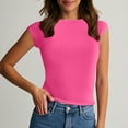 thumbnail image 1 of Egmy1 No Boundaries Womens Tank Tops Women's Crew Neck Short Sleeve Tees Double Lined Slim Fit T Shirt Basic Y2K Tops, 1 of 7