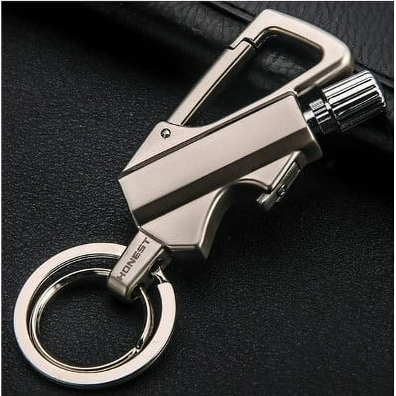 Egmy1 Permanent Match with Bottle Opener Metal Keychain Lighter, Reusable Waterproof Flint Matchstick Fire Starter for Camping Hunting