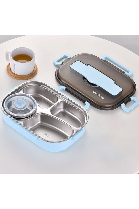 1 Thermal insulation Bento 4 Grids with Soup Bowl Lunch Box Tableware Set Portable Lunch Box Student Lunch Box
