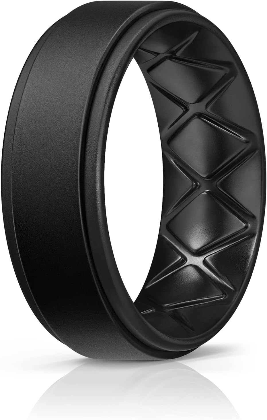 Egnaro Men'S Silicone Ring 1/4/5/6/7 MultiPack Breathable Men'S Silicone Wedding