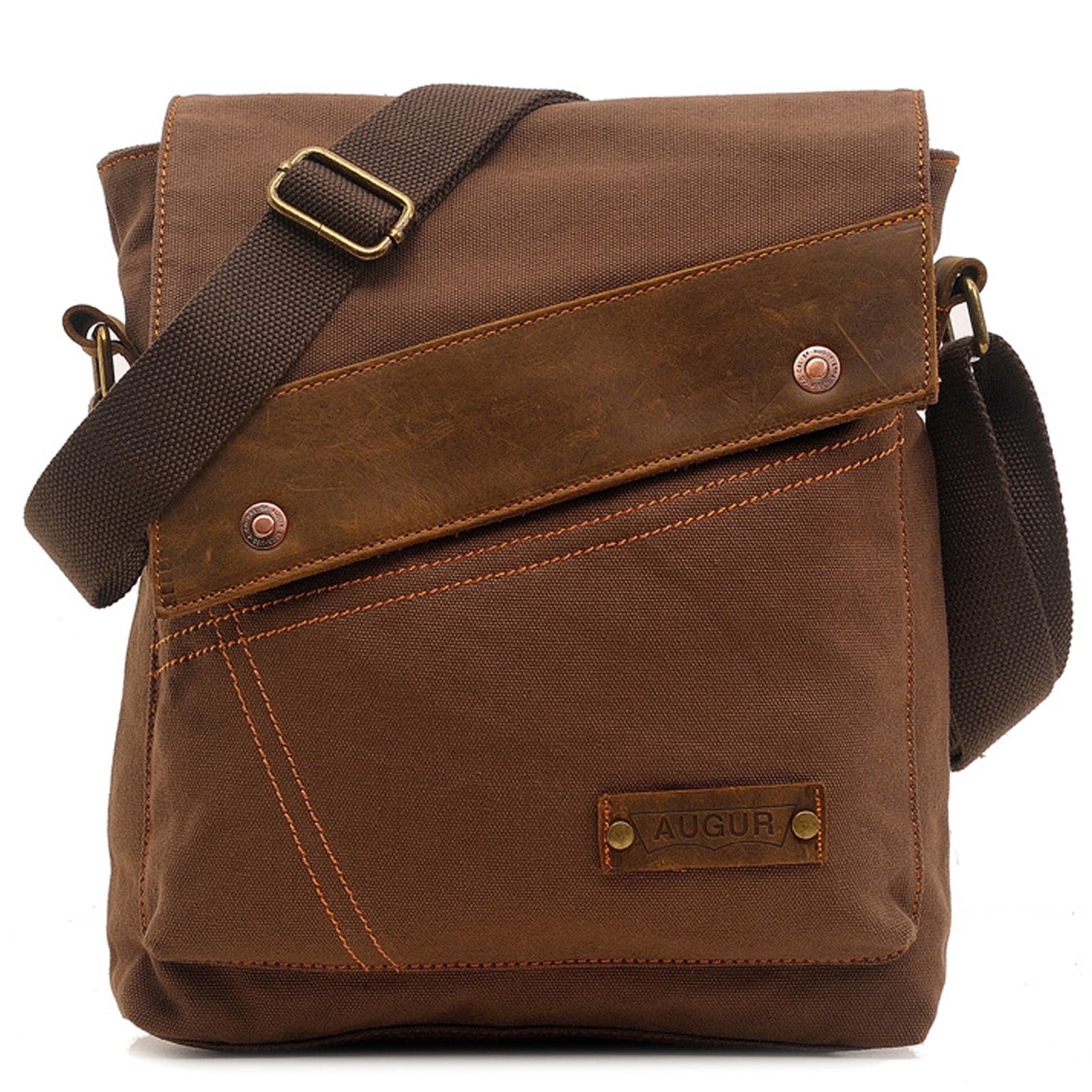 Egoelife Canvas Shoulder Bags for Men Small Crossbody Bags for Women Messenger Bag Slim Sling Bag Satchel Bag Side Bag for Travel