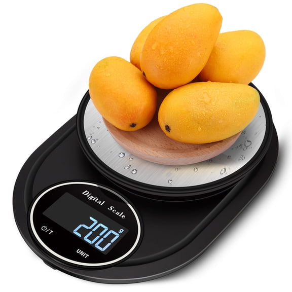 Egoelife Digital Kitchen Scale with LCD Display High Precision Food Scale Weight in Grams and OZ for Cooking Baking Weight Loss, Stainless Steel Tare Battery Included, 3kg/0.1g