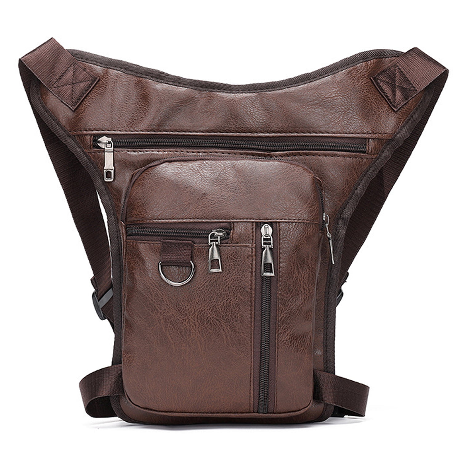 Egoelife Leather Thigh Bag for Men Motorcycle Drop Leg Bag Tactical Belt Bumbag for Multi Purpose Men’s Waist Fanny Pack for Outdoor Cycling Motorcycle Riding Hiking Camping