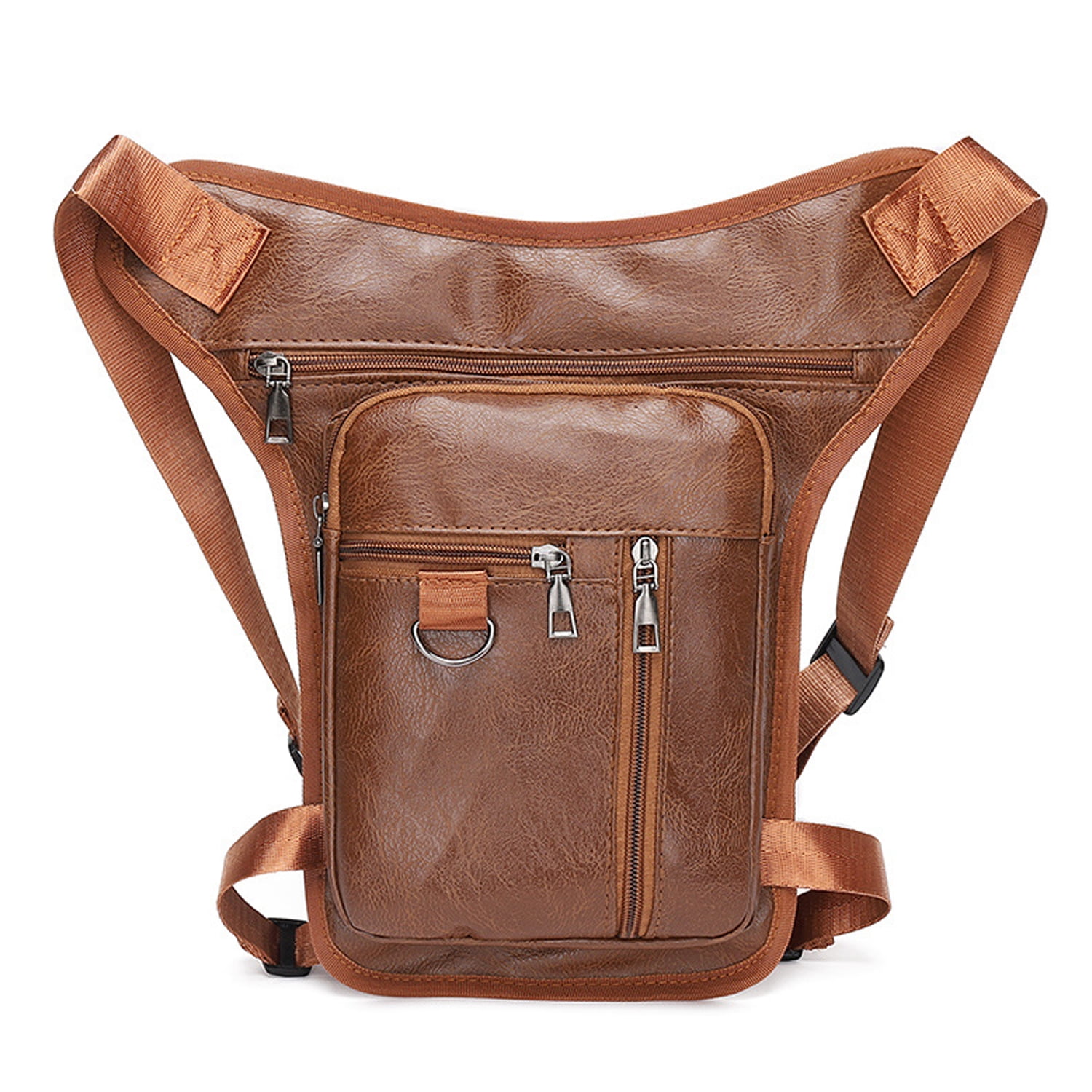 Egoelife Leather Thigh Bag for Men Motorcycle Drop Leg Bag Tactical Belt Bumbag for Multi Purpose Men’s Waist Fanny Pack for Outdoor Cycling Motorcycle Riding Hiking Camping