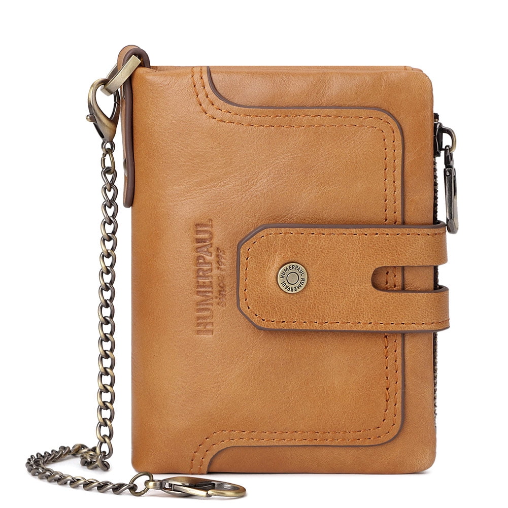 Wallet Keychain Chain Egoelife Leather Wallets for Men Women with 100% Natural Leather RFID ...