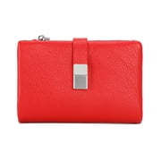 Egoelife Leather Wallets for Women Small Bifold Wallet Slim Credit Card Holder with Locks Travel Purses Small Best Gift