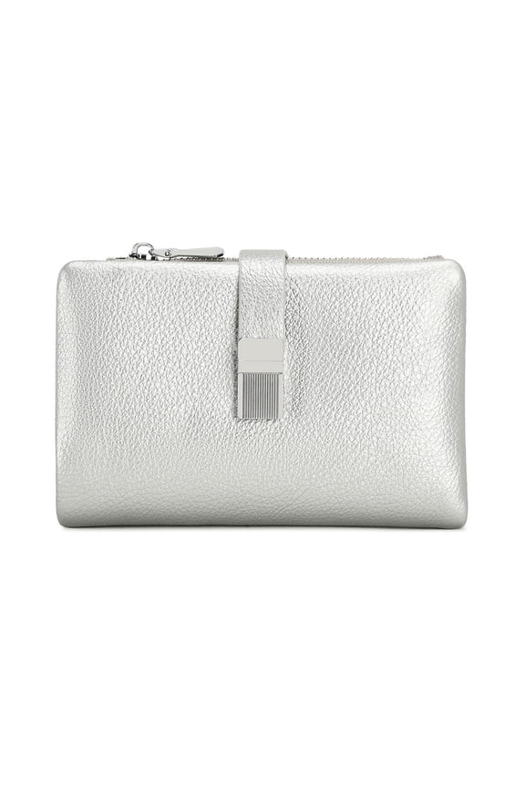 Leather Wallets for Women Small Bifold Wallet Slim Credit Card Holder with Locks Travel Purses Small Best Gift