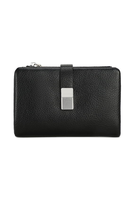 Leather Wallets for Women Small Bifold Wallet Slim Credit Card Holder with Locks Travel Purses Small Best Gift