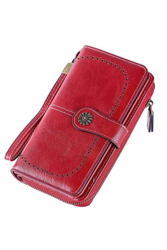 Rfid Blocking Ladies Wallet Leather Bifold Wallets for Women Zip Around Credit Card Holder Small Clutch Wallets Travel