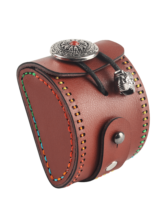 Slingshot Pouch for Men Leather Steel Balls Pouch Magnet Belt Bag for Hunting Outside and Outdoor Exercise