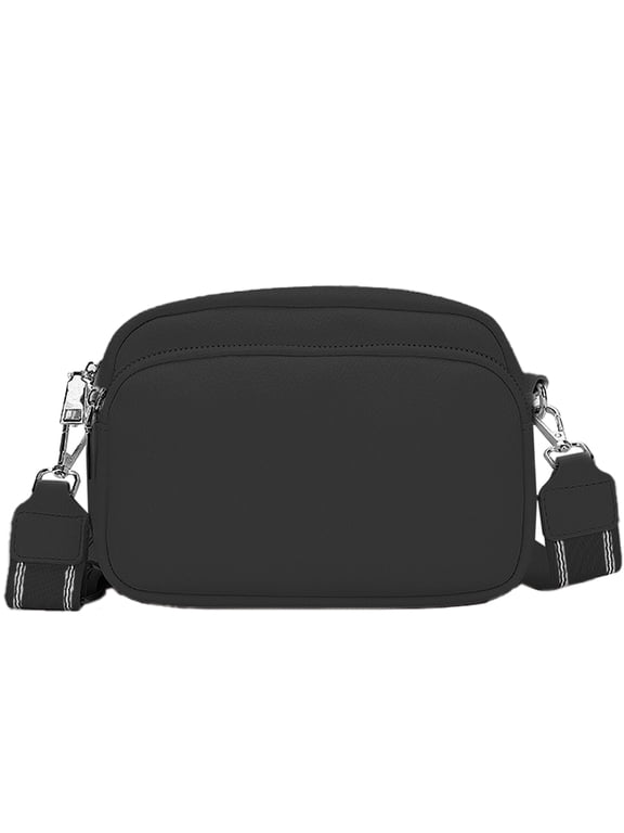 Small Crossbody Bags For Women PU Leather Trendy Shoulder Handbags Large Capacity Triple Zip Clutch Wallet Casual Camera Phone Purse with Adjustable Wide Guitar Strap