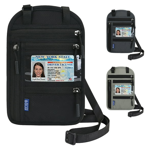 Egoelife Travel Neck Wallet with RFID Blocking Waterproof Travel Neck Pouch Passport Holder for Women and Men Keep Your Cash Credit Cards and Phone Safe for Secure Travels