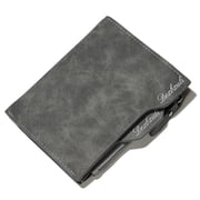 Egoelife Wallet for men RFID Blocking PU Leather Slim Bifold Wallet with 2 ID Window Zipper Pocket Credit Card Holder