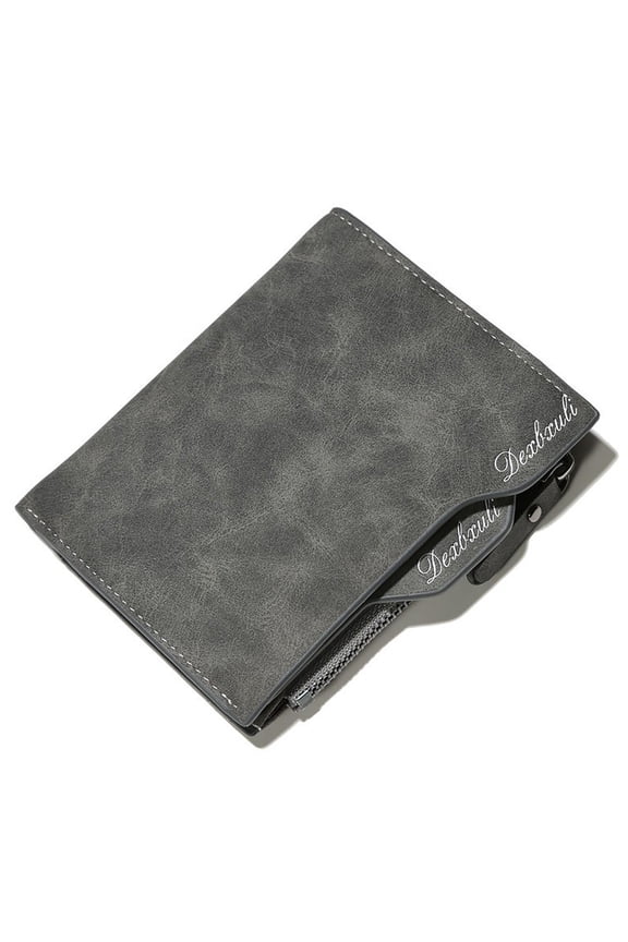 Wallet for men RFID Blocking PU Leather Slim Bifold Wallet with 2 ID Window Zipper Pocket Credit Card Holder