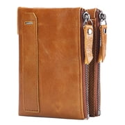 Egoelife Women RFID Blocking Genuine Leather Wallet with Coin Purse Small Compact Wallet Card Holder with ID Window