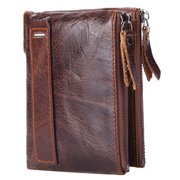 Egoelife Women RFID Blocking Genuine Leather Wallet with Coin Purse Small Compact Wallet Card Holder with ID Window