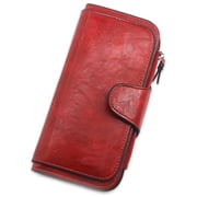 Egoelife Women Wallet Leather Clutch Bifold Ladies Purse Credit Card Coin Holder with ID Window
