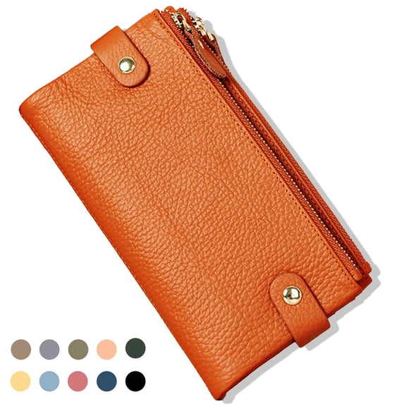 Egoelife Women Wallet Leather Tri-fold Ladies Purse Cute Small Zipper Pocket Lightweight Coin Cash and Card Holder with ID Window