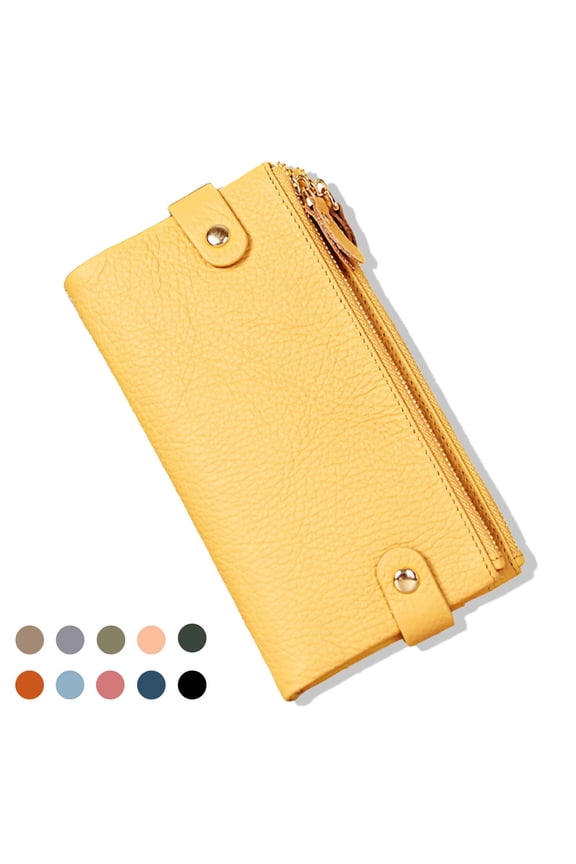 Women Wallet Leather Tri-fold Ladies Purse Cute Small Zipper Pocket Lightweight Coin Cash and Card Holder with ID Window