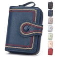 thumbnail image 1 of Egoelife Women Wallet PU Leather Zipper Card Case Holder Bifold Purse - Dark Blue, 1 of 7