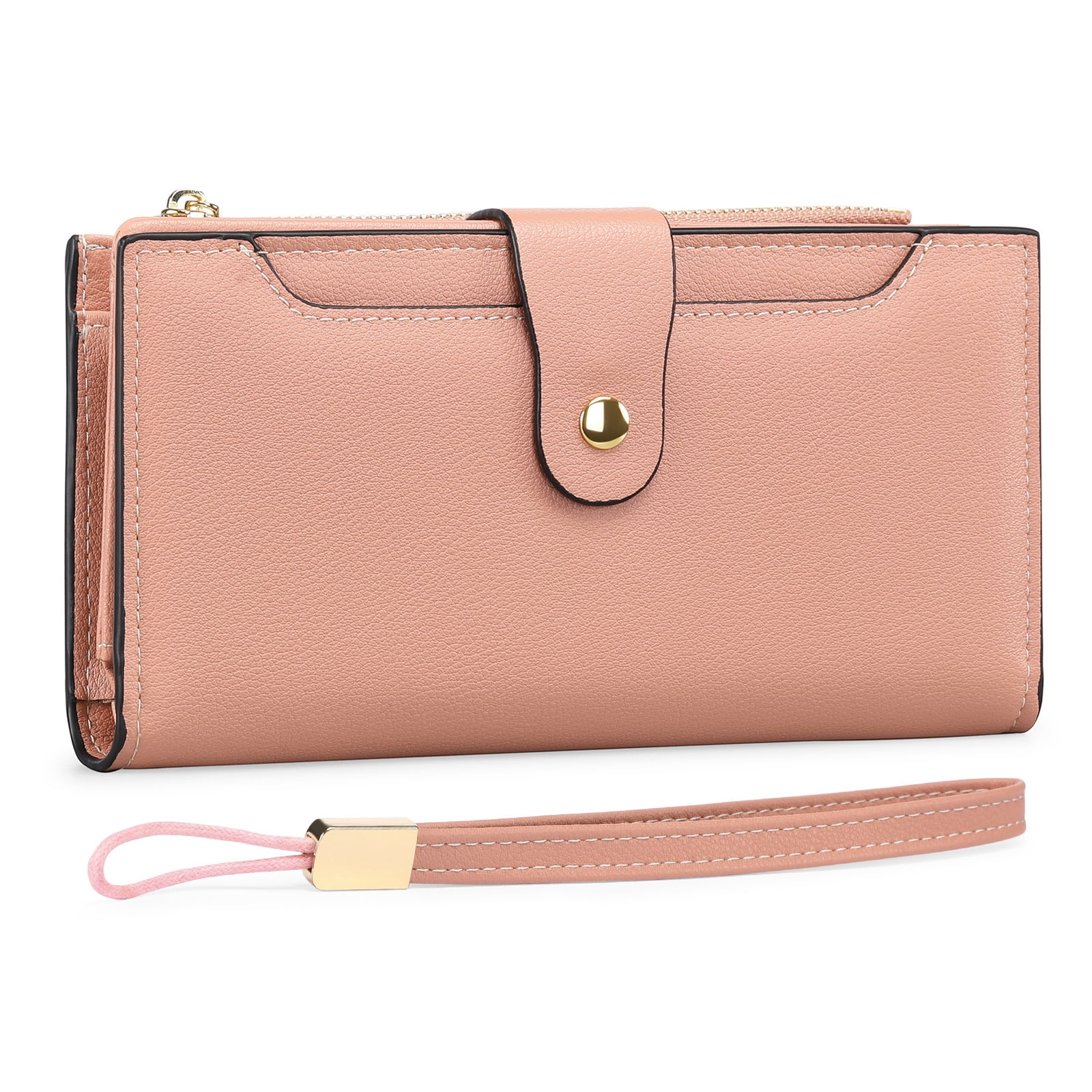 Lavemi RFID Blocking Genuine Leather Bifold Wallet For Women - Compact With ID Windows, Dark Pink