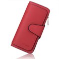 thumbnail image 1 of Egoelife Women Wallet RFID Blocking PU Leather Trifold Wallet Long Purse Multi Credit Card Holder Zipper Coin Pocket Clutch with ID Window, 1 of 7