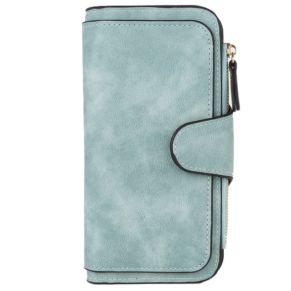 Egoelife Women Wallet Soft PU Leather Trifold Purse Large Capacity Credit Card Holder Zipper Coin Pocket Clutch with ID Window