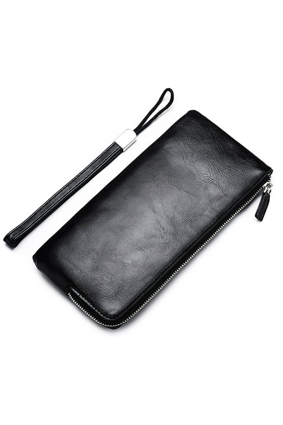 Women's Genuine Leather Bifold Wallet Zip Around Phone Clutch Multi Credit Card Holder Large Travel Purse Strap Wristlet