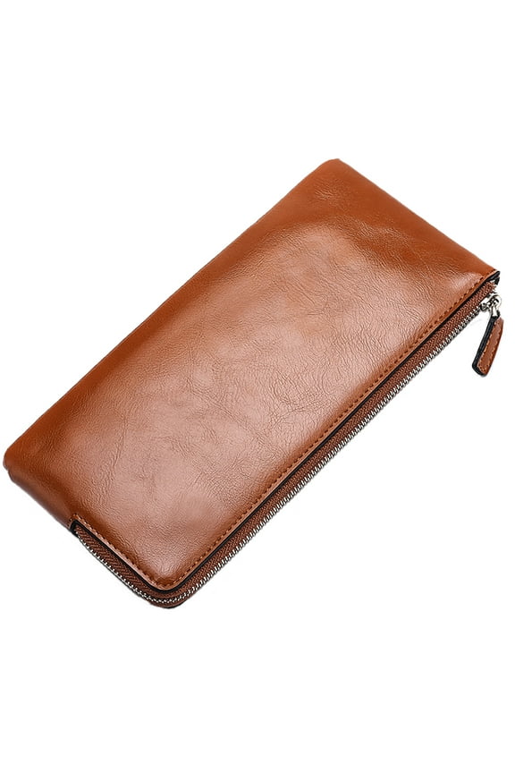 Women's Genuine Leather Bifold Wallet Zip Around Phone Clutch Multi Credit Card Holder Large Travel Purse Strap Wristlet